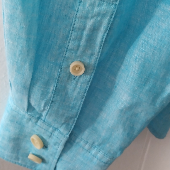 Tommy Bahama mens long Sleeve linen shirt New without Tag light green - Picture 5 of 6